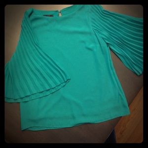 Chiffon top with bell sleeves